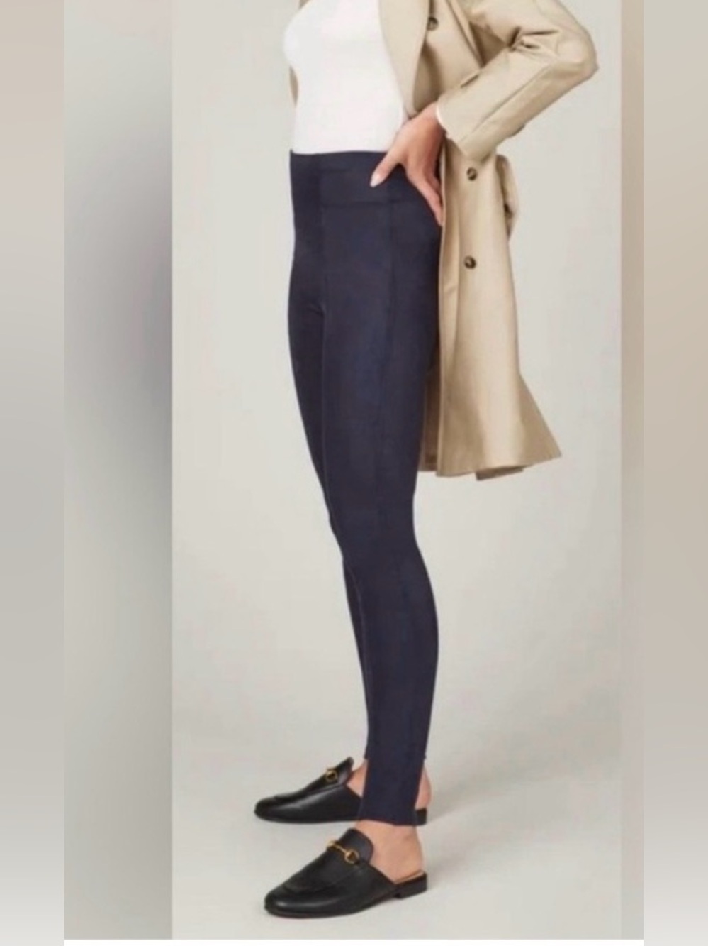 Spanx faux suede leggings in navy